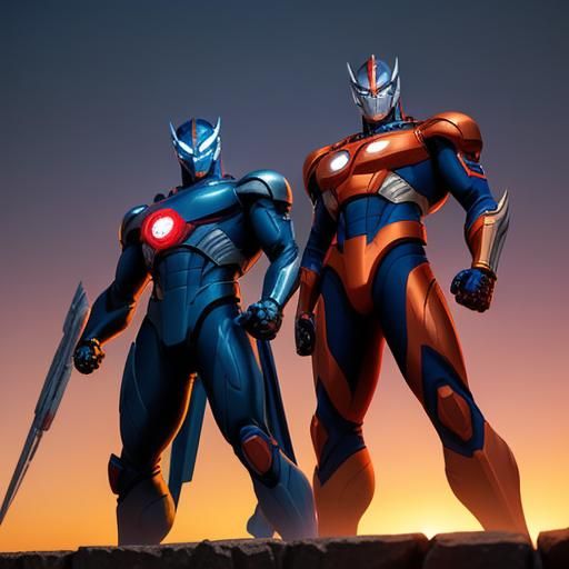 Jet Jaguar and Ultraman: 80s Anime City Battle
