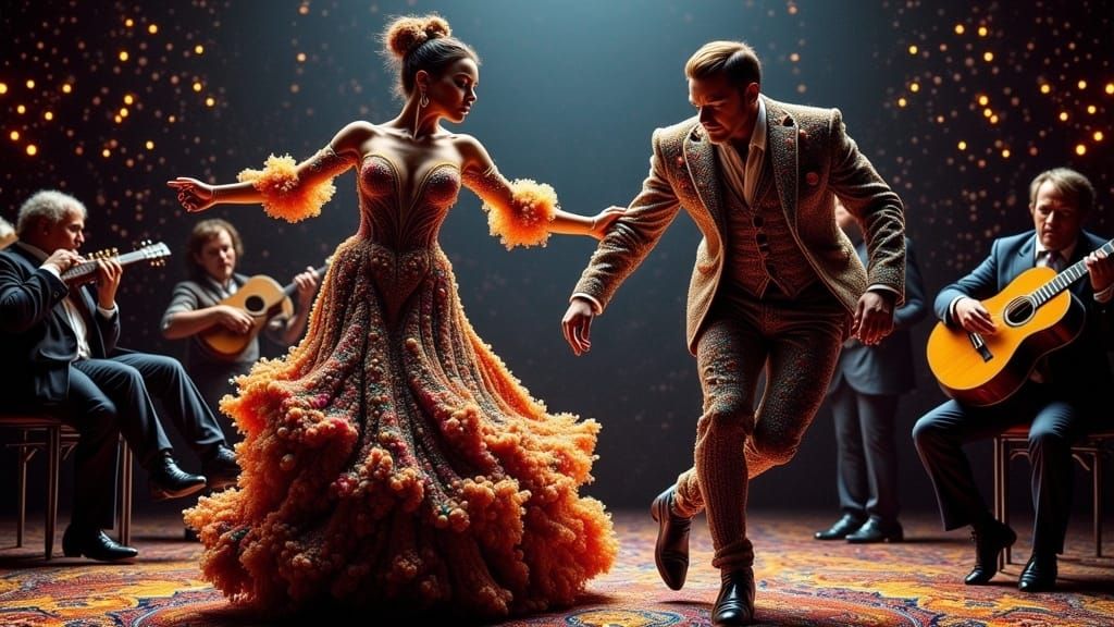 Flamenco Dancers in Passionate Performance