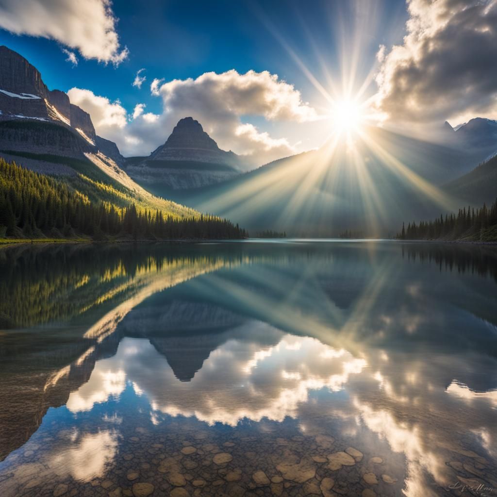 Glacier National Park in Divine Sunlight
