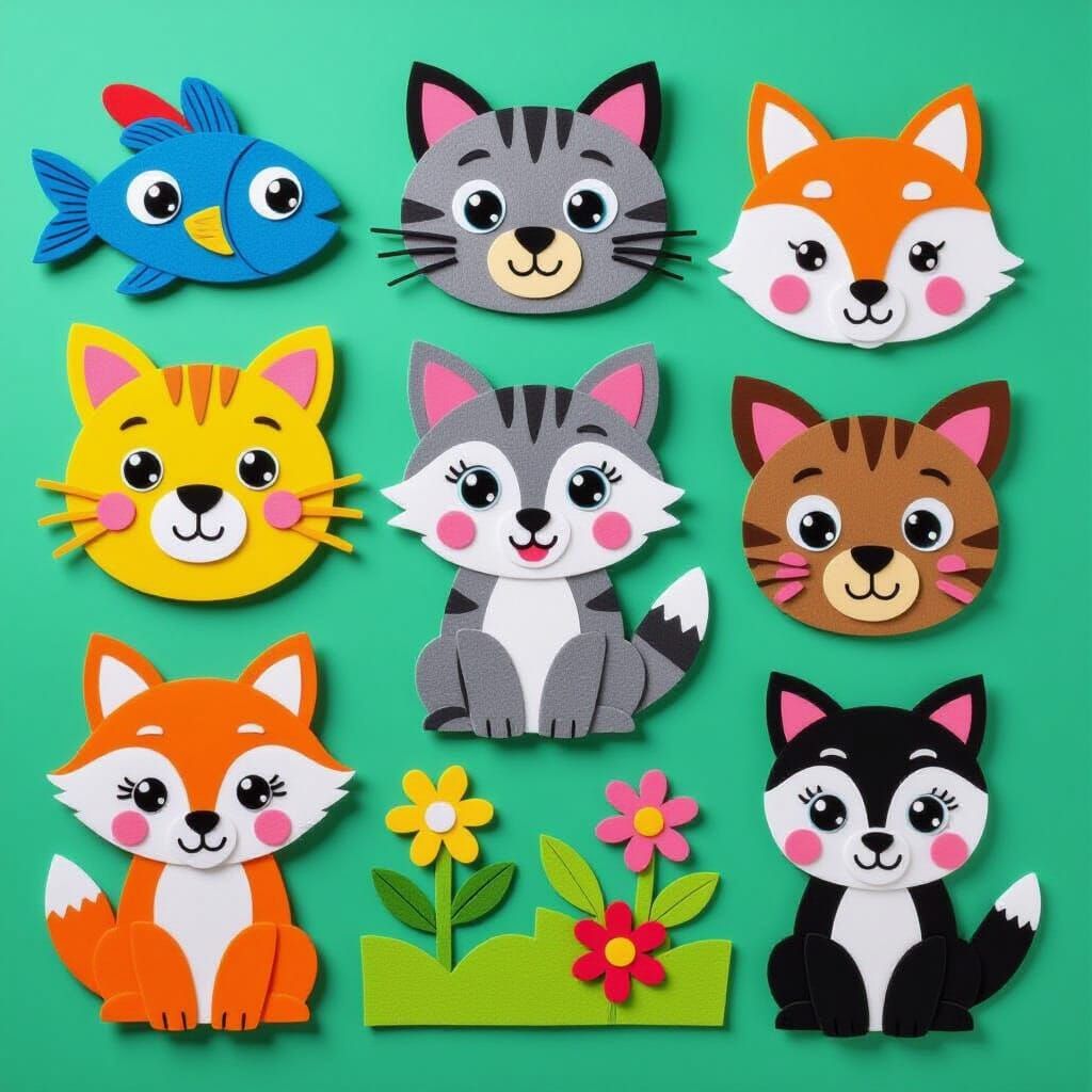 Handcrafted Felt Art: Layered Animals and Scenes