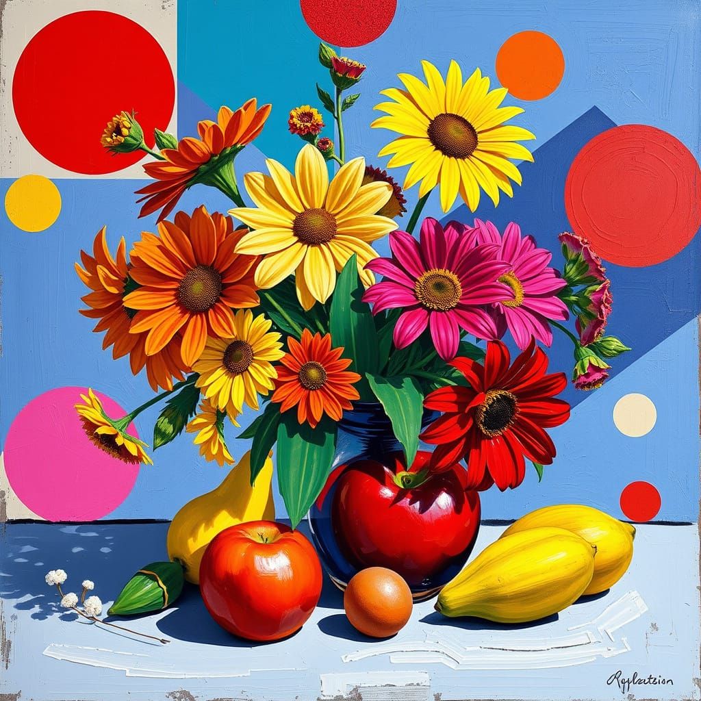 Bold Still Life in Pop Art Style