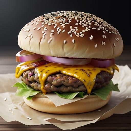 Mouthwatering Double Bacon Cheeseburger in Hyper-Realistic D...