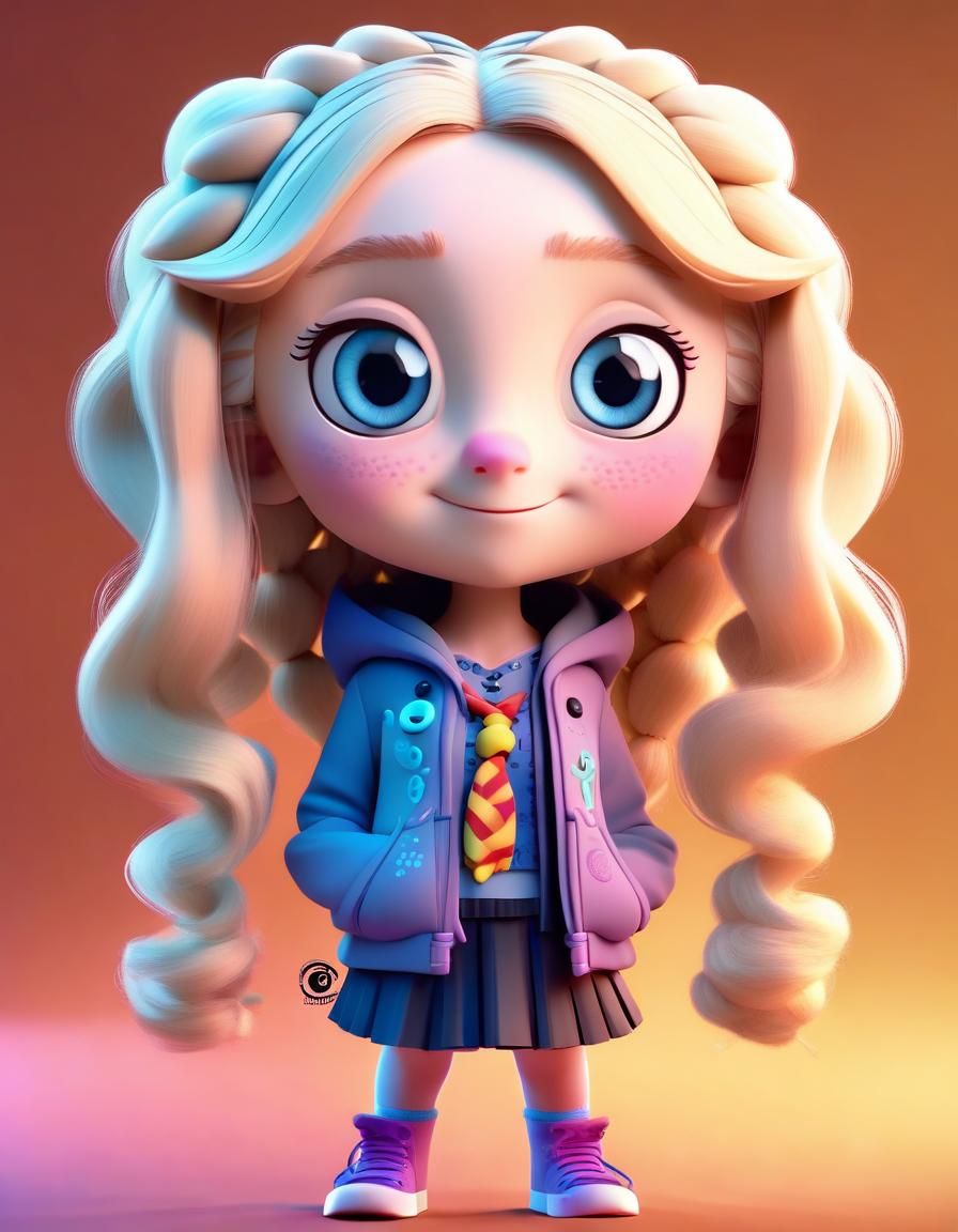 Cute Chibi Luna Lovegood: 3D Digital Art