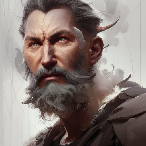 Odin Portrait in Art Nouveau Style