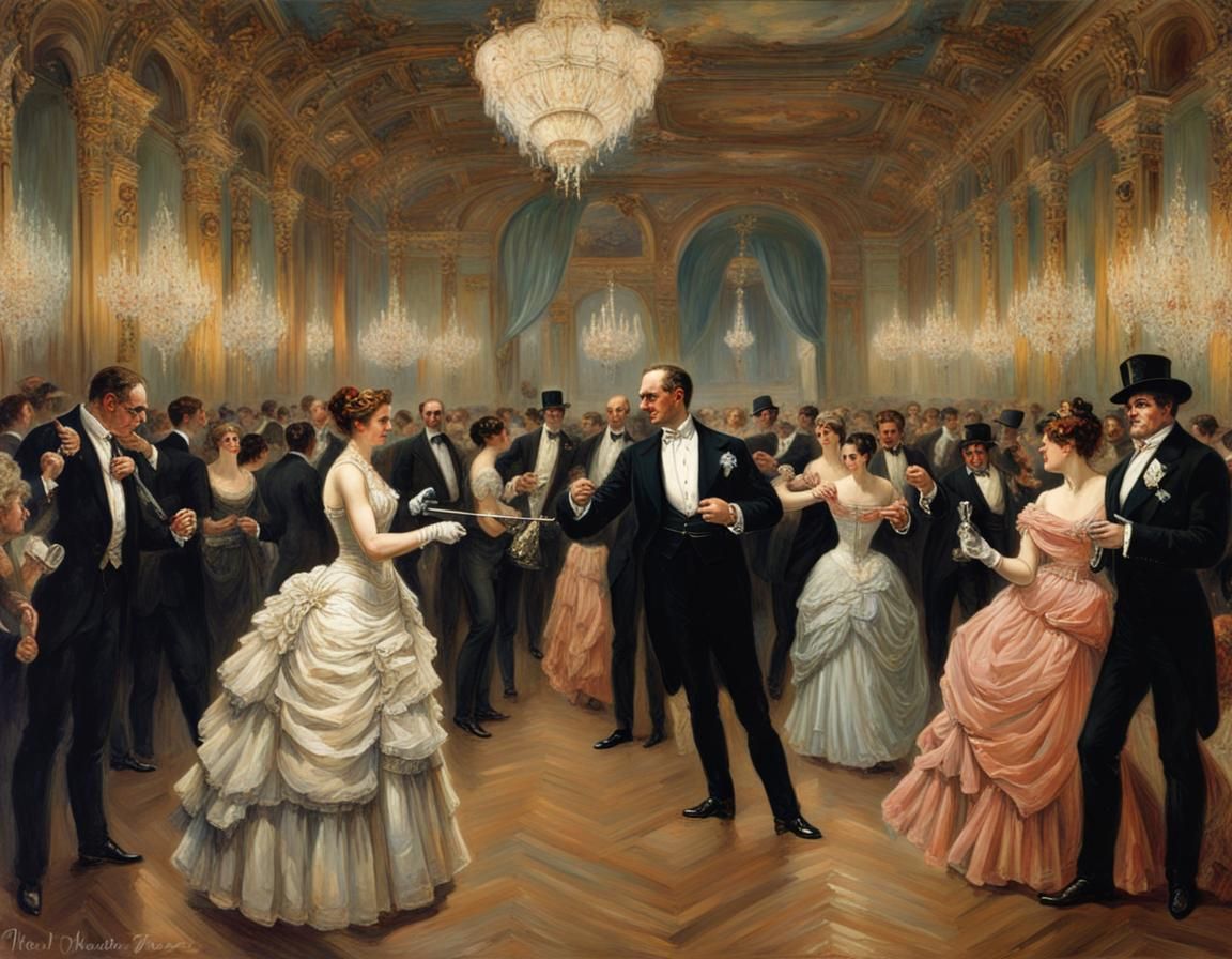 Masquerade Ball Portrait in Vintage Style