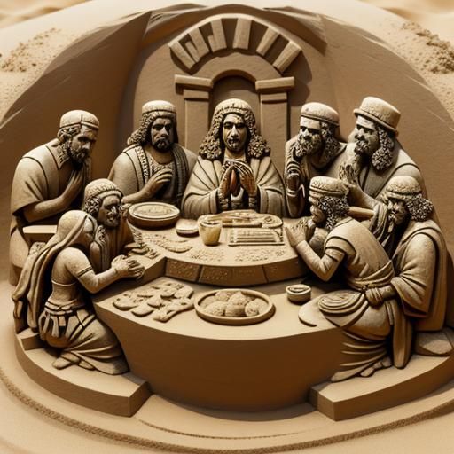 Detailed Sand Sculpture of The Last Supper