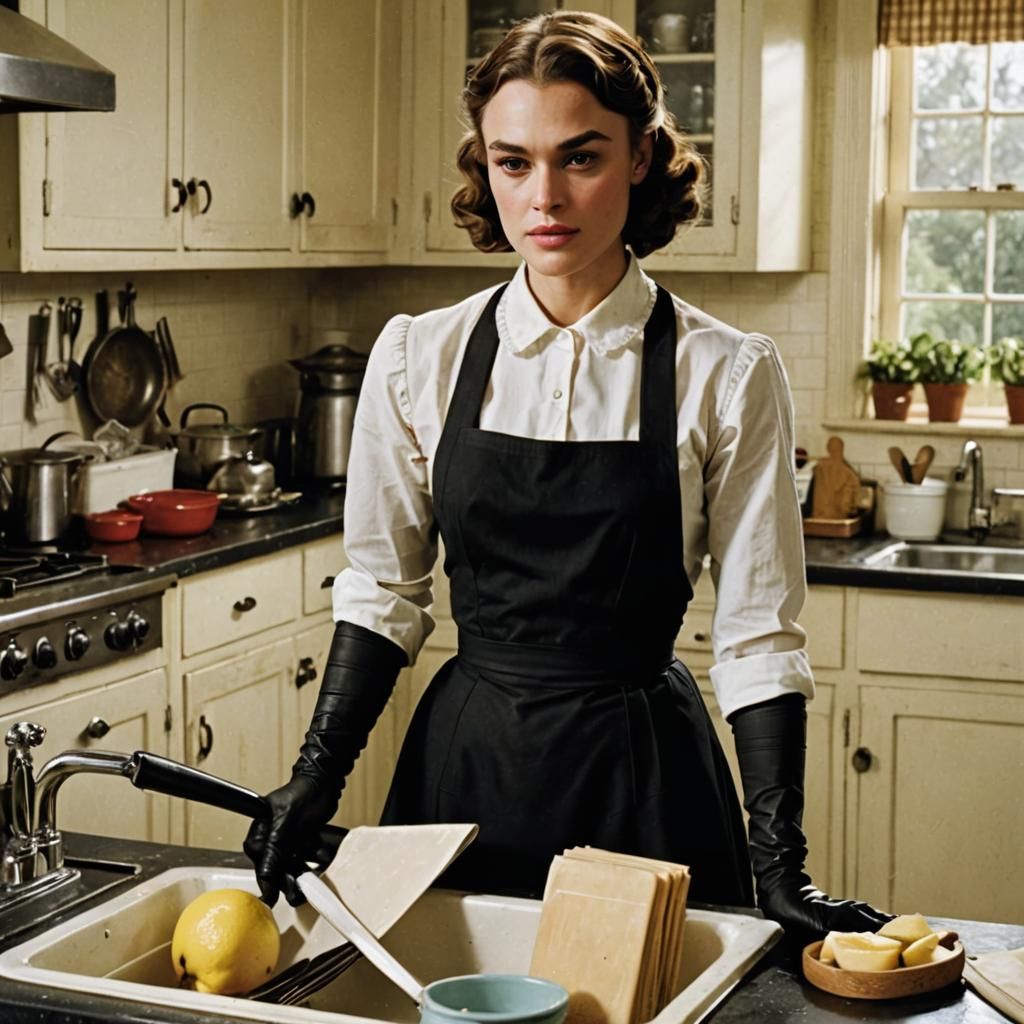 Keira Knightley as Stepford Wife in 1950s Kitchen