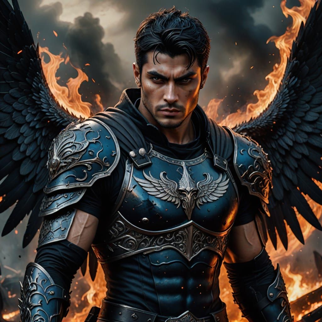 Winged Warrior Prince in Dark Fantasy Art
