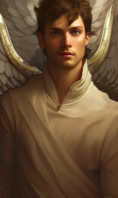 Guardian Angel Portrait in Hyperdetailed Style