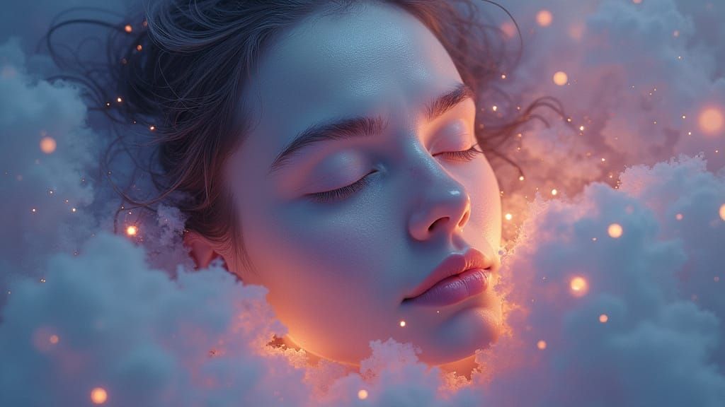 Sleeping Visage in Dissolution: Technical Oil Illustration