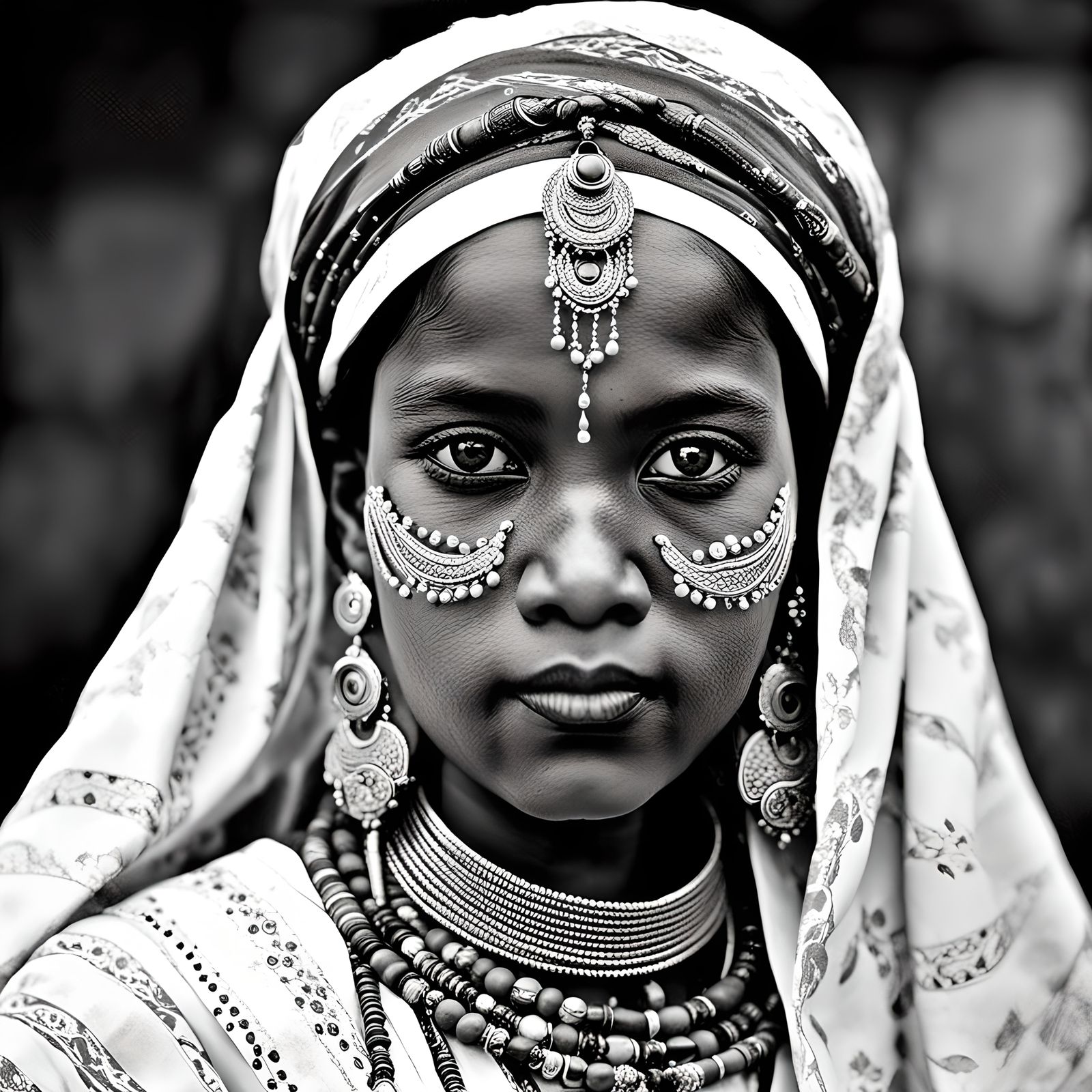 Harmonious Surinamese Lady Portrait in Hyperdetailed Style