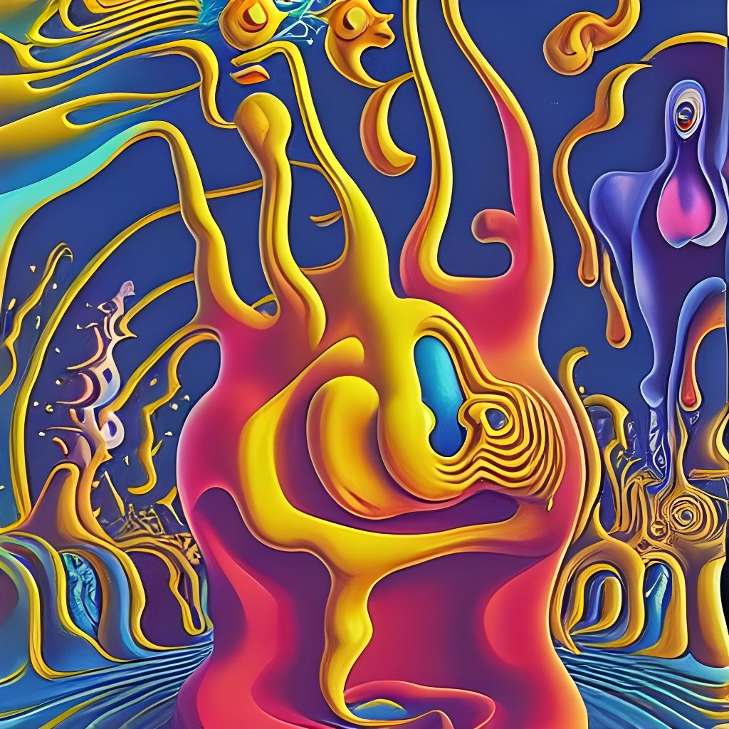 Psychedelic Cows Under a Lava Lamp, Salvador Dali Style