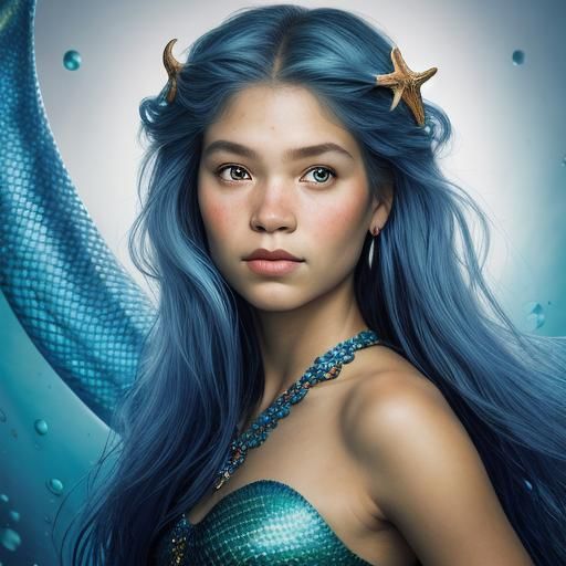 Mystical Mermaid Portrait in Professional Photography Style