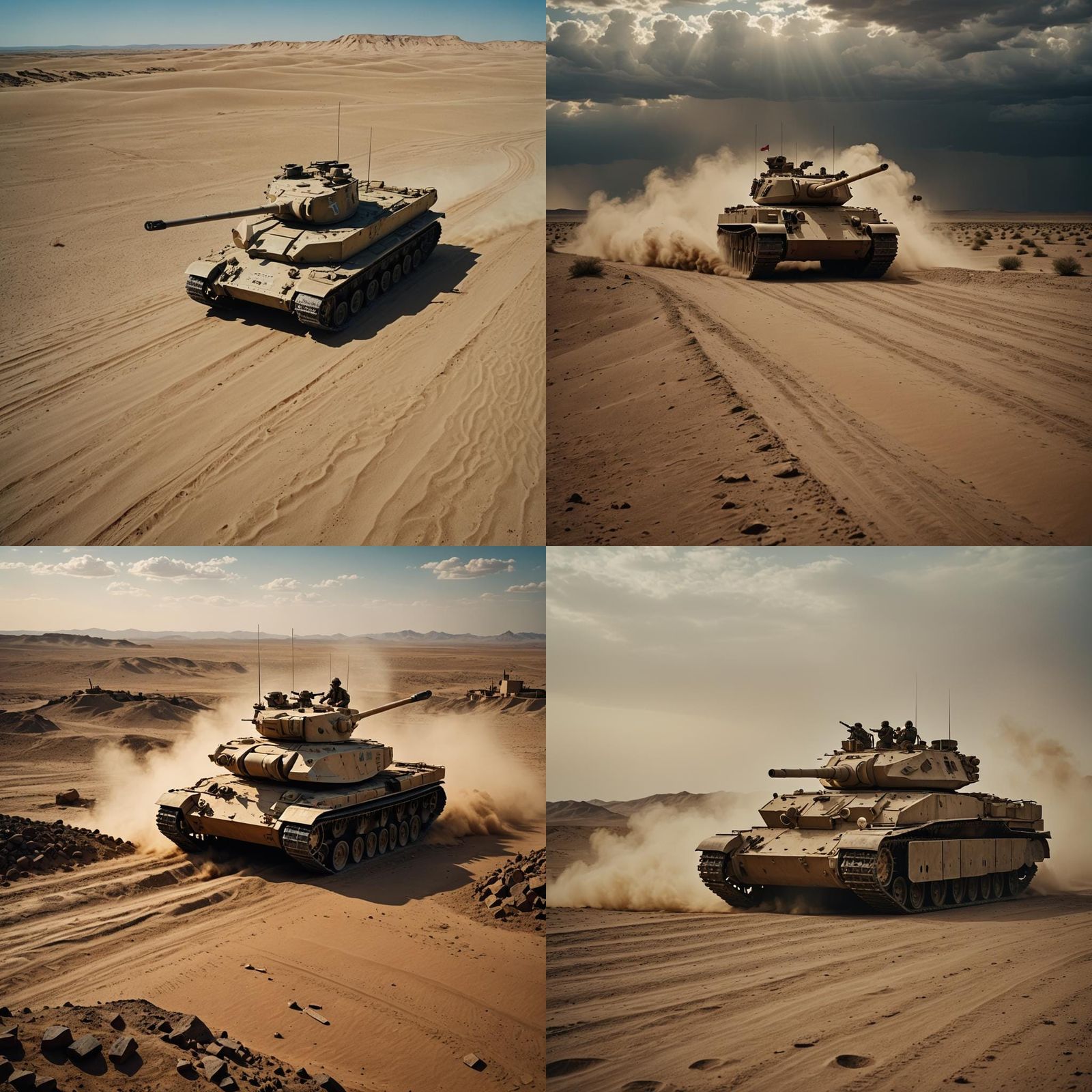 Desert War Tank Ascending Step: Cinematic Still