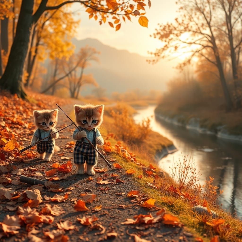 Kittens' Autumn Adventure: Disney Pixar Style
