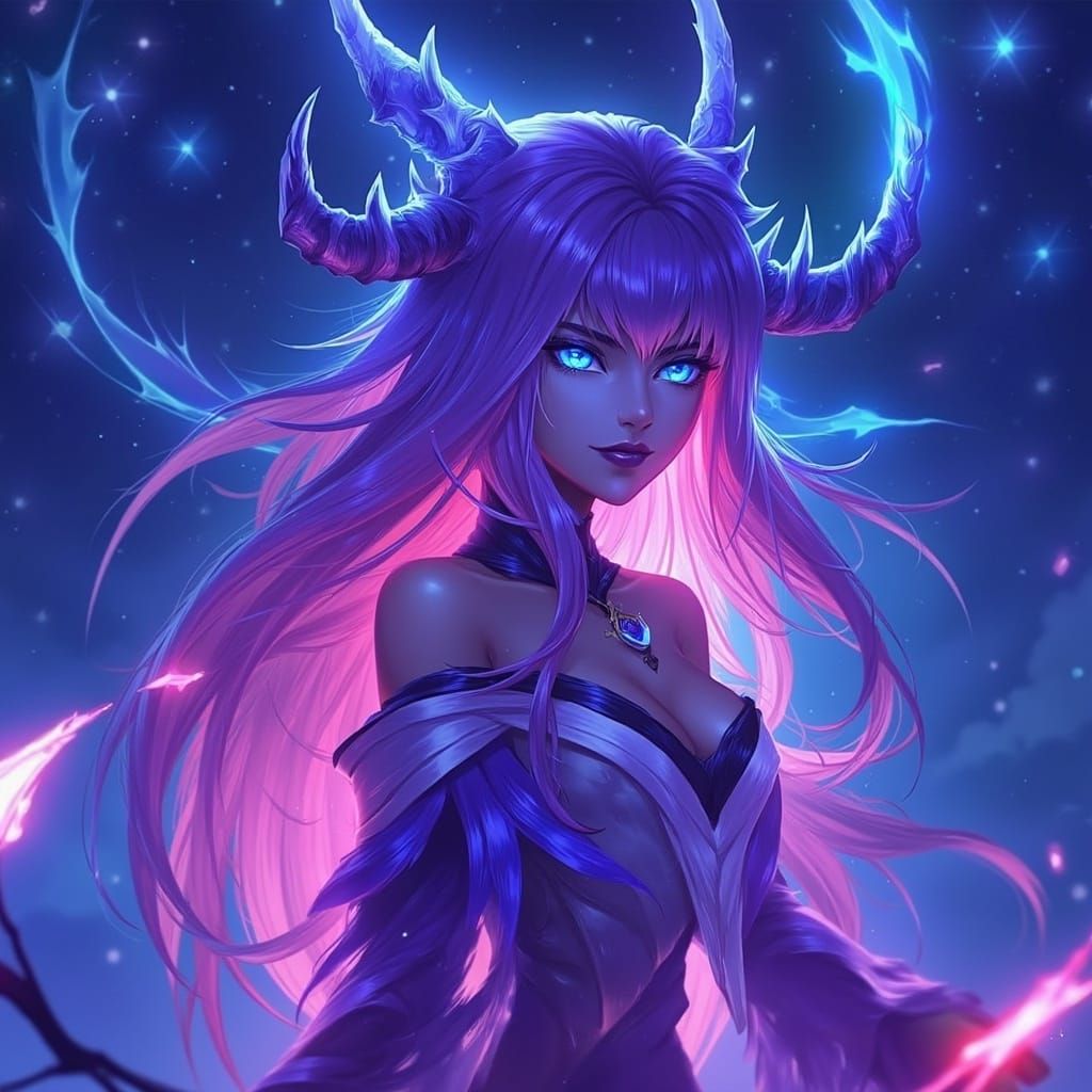 Mystical Female Character with Piercing Gaze