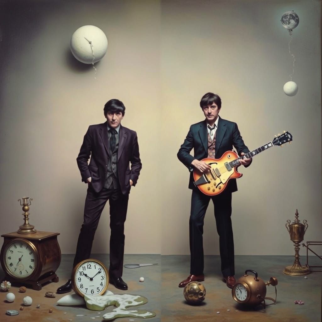 Morrissey and Marr in Dreamlike Surrealist Landscape