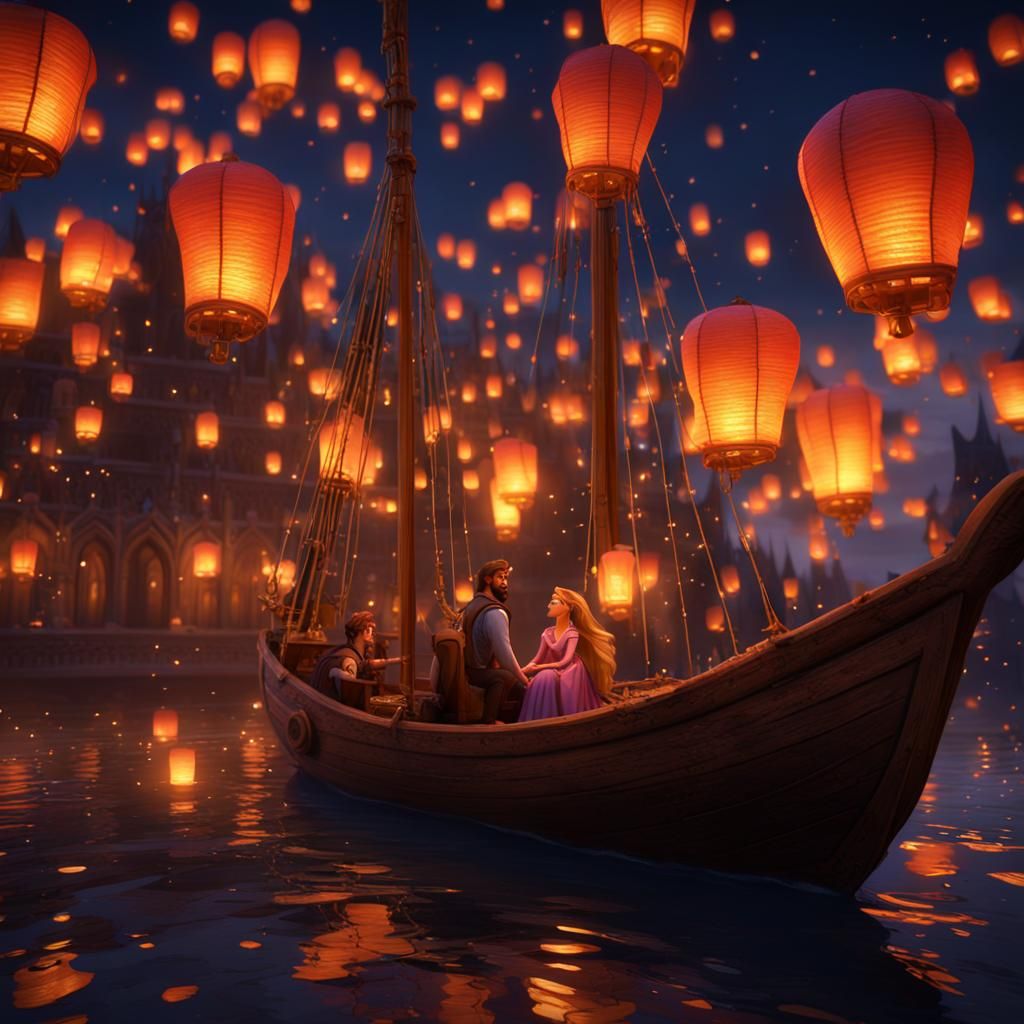 Romantic Lantern Scene from a Fairy Tale