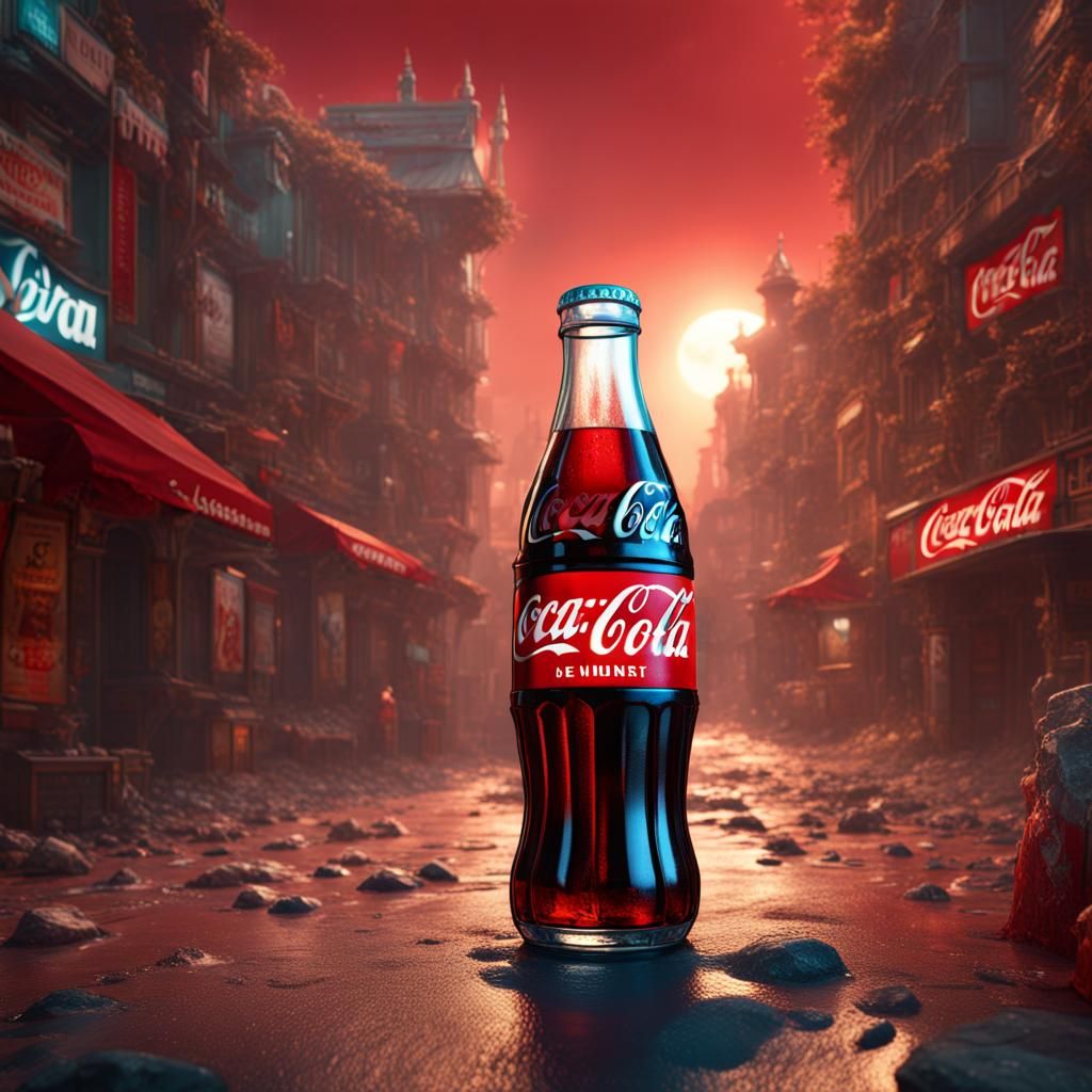 Coca Cola as Person: Detailed Matte Painting