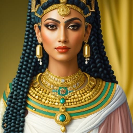 Cleopatra Portrait in Baroque Rococo Art Nouveau Style