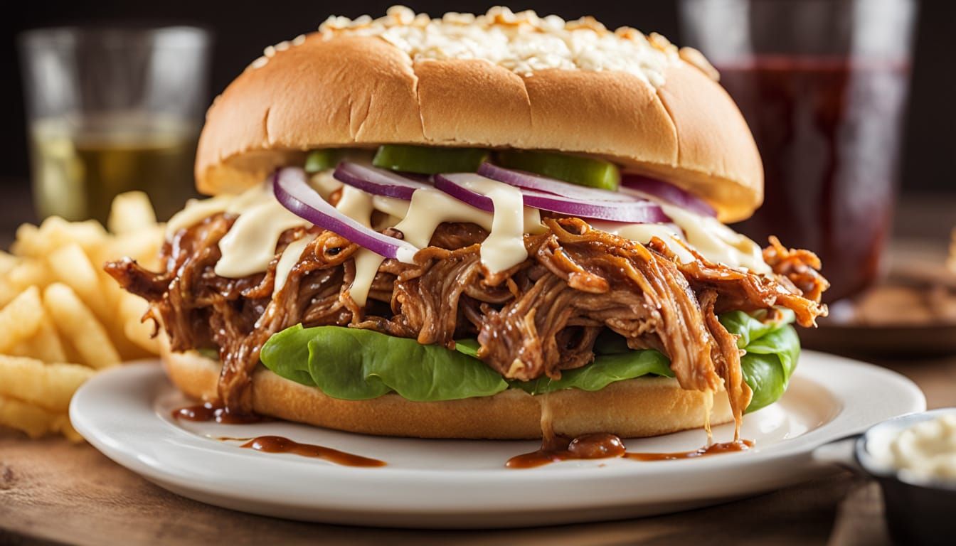 Savory Pulled Pork Sandwich in Golden Brown Sauce