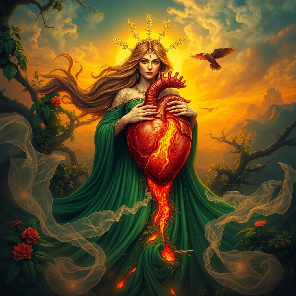 Emerald Goddess of Luminous Heart