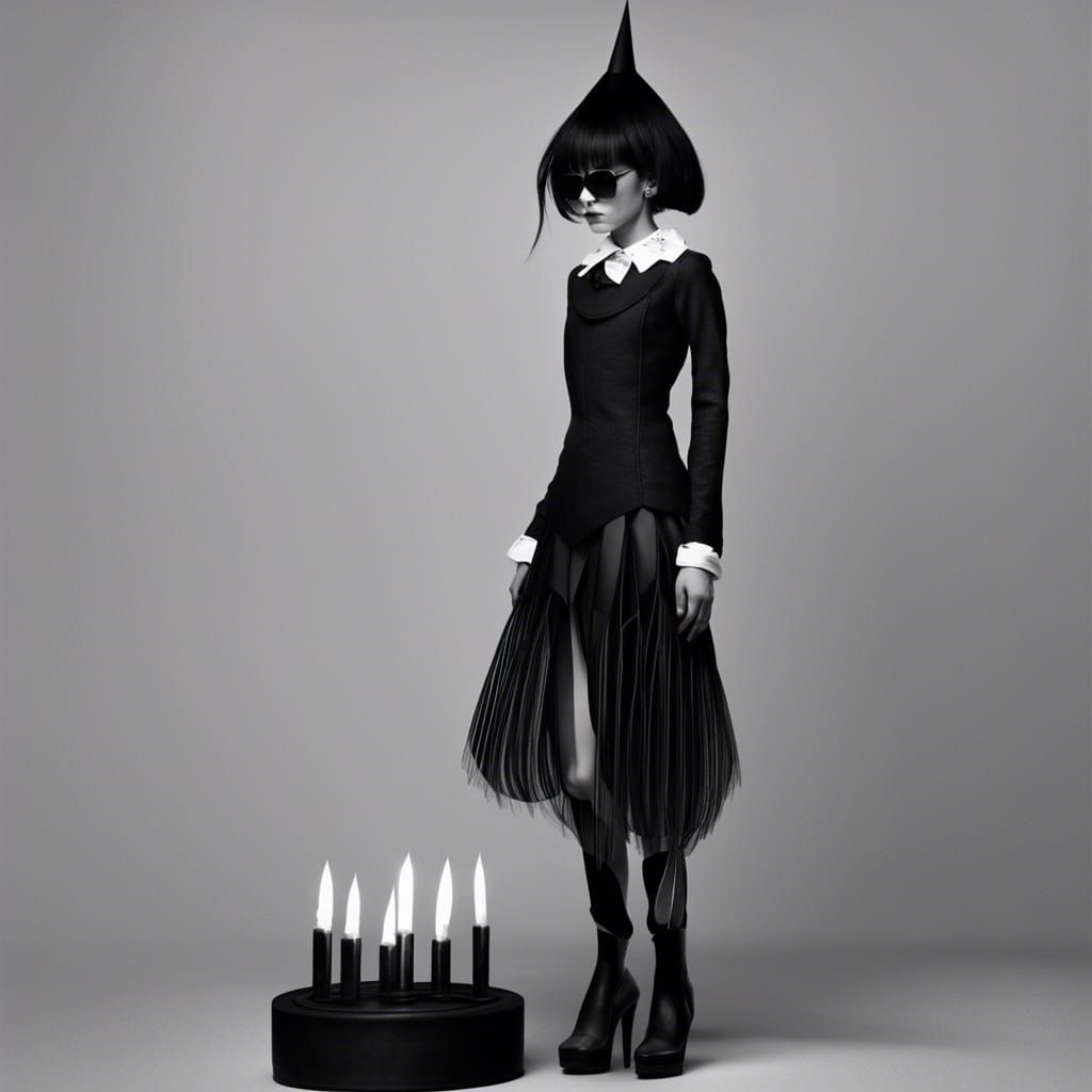 Gothic Nonconformist Cake Design in Black and Gray