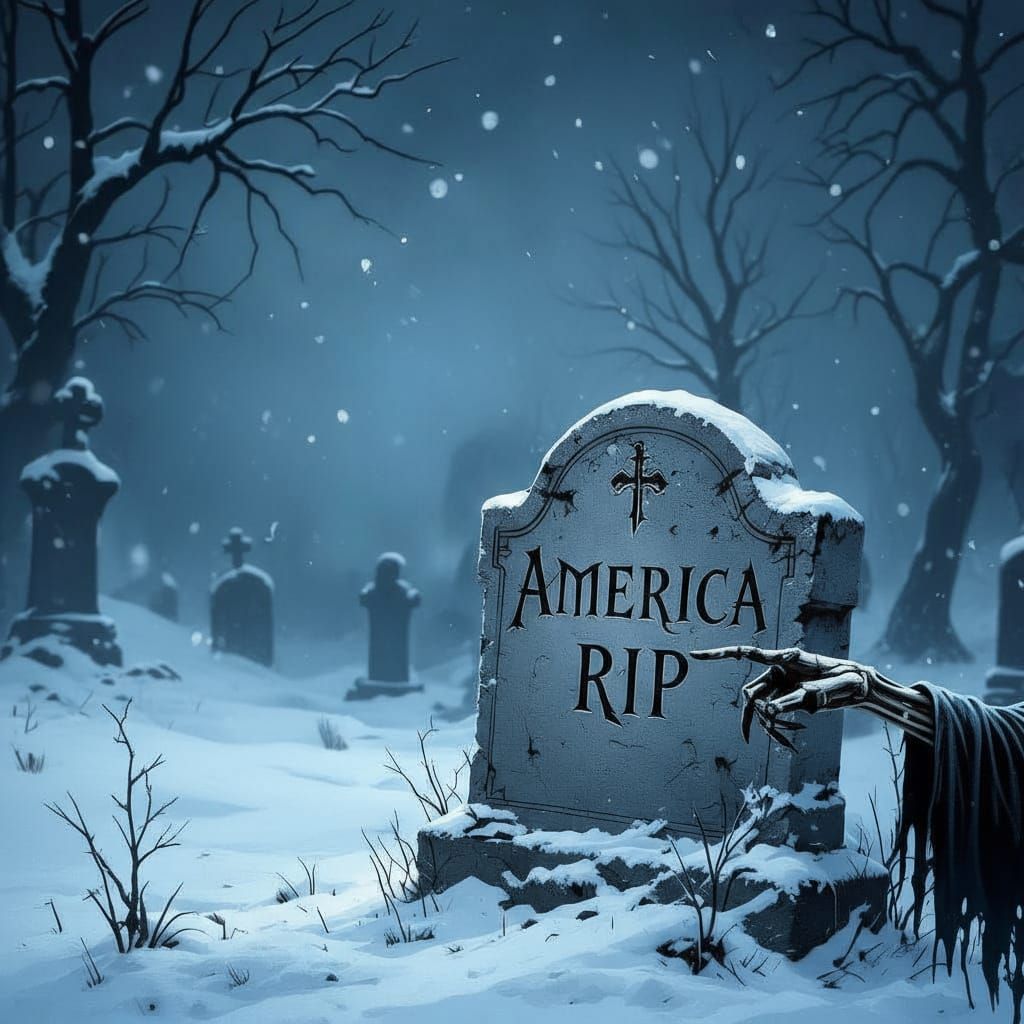 Ghost of Christmas Future on Eerie Winter Night