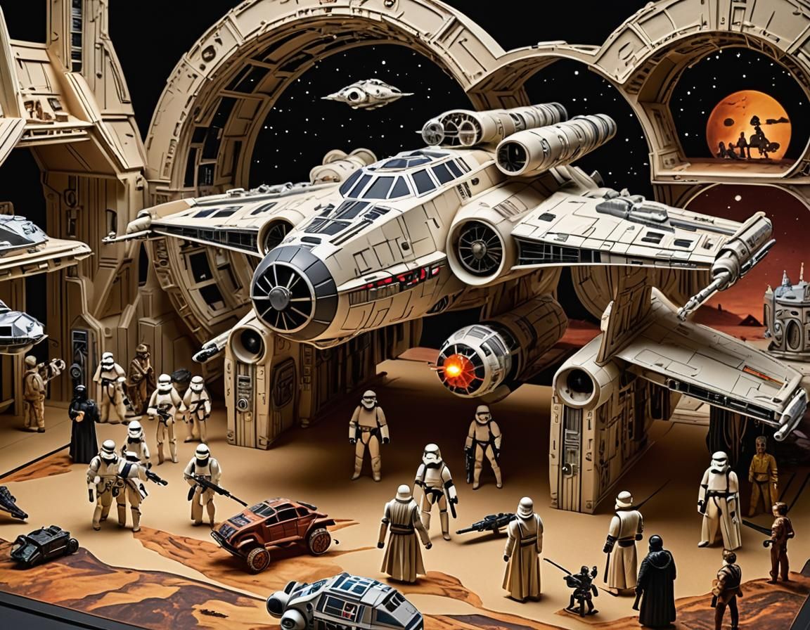 Hyperrealistic Star Wars Pop-Up Book Scene