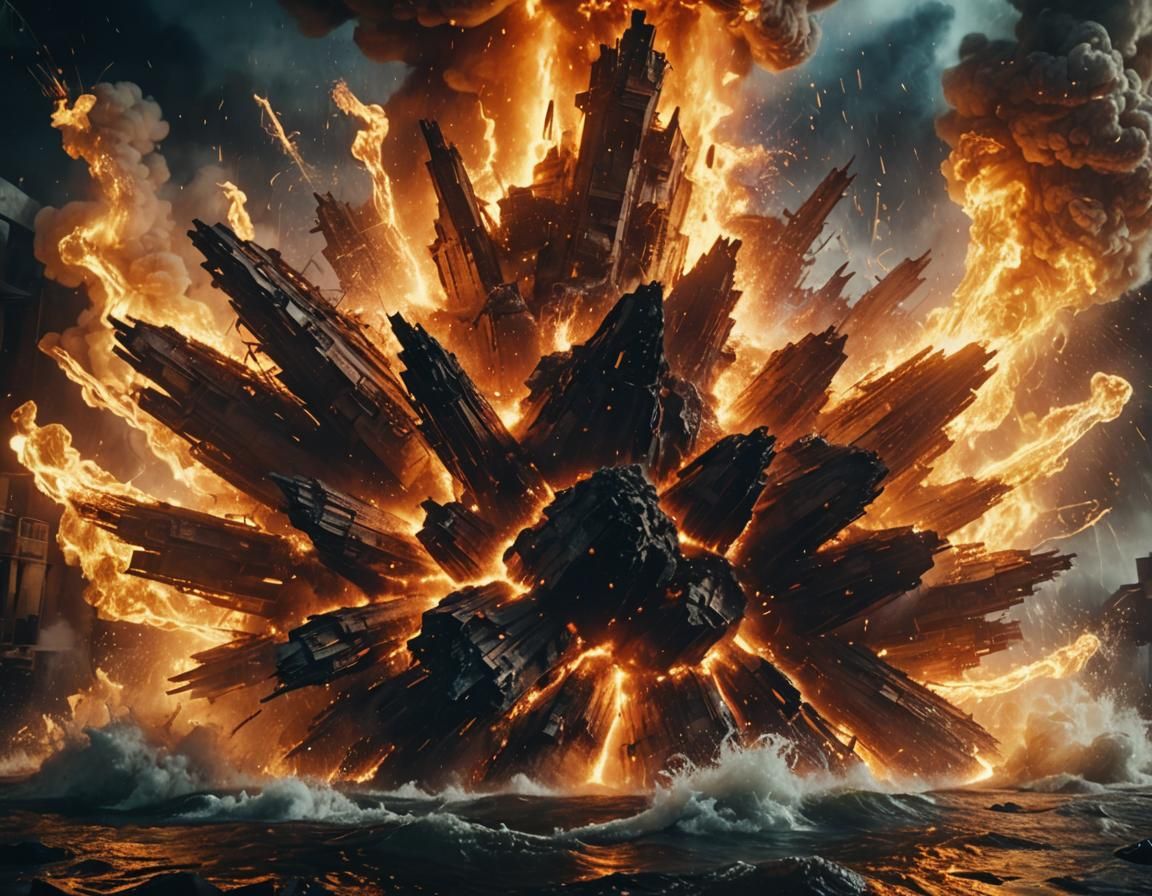 Cosmic Explosion Engulfs Ancient Structure in Cinematic Stil...