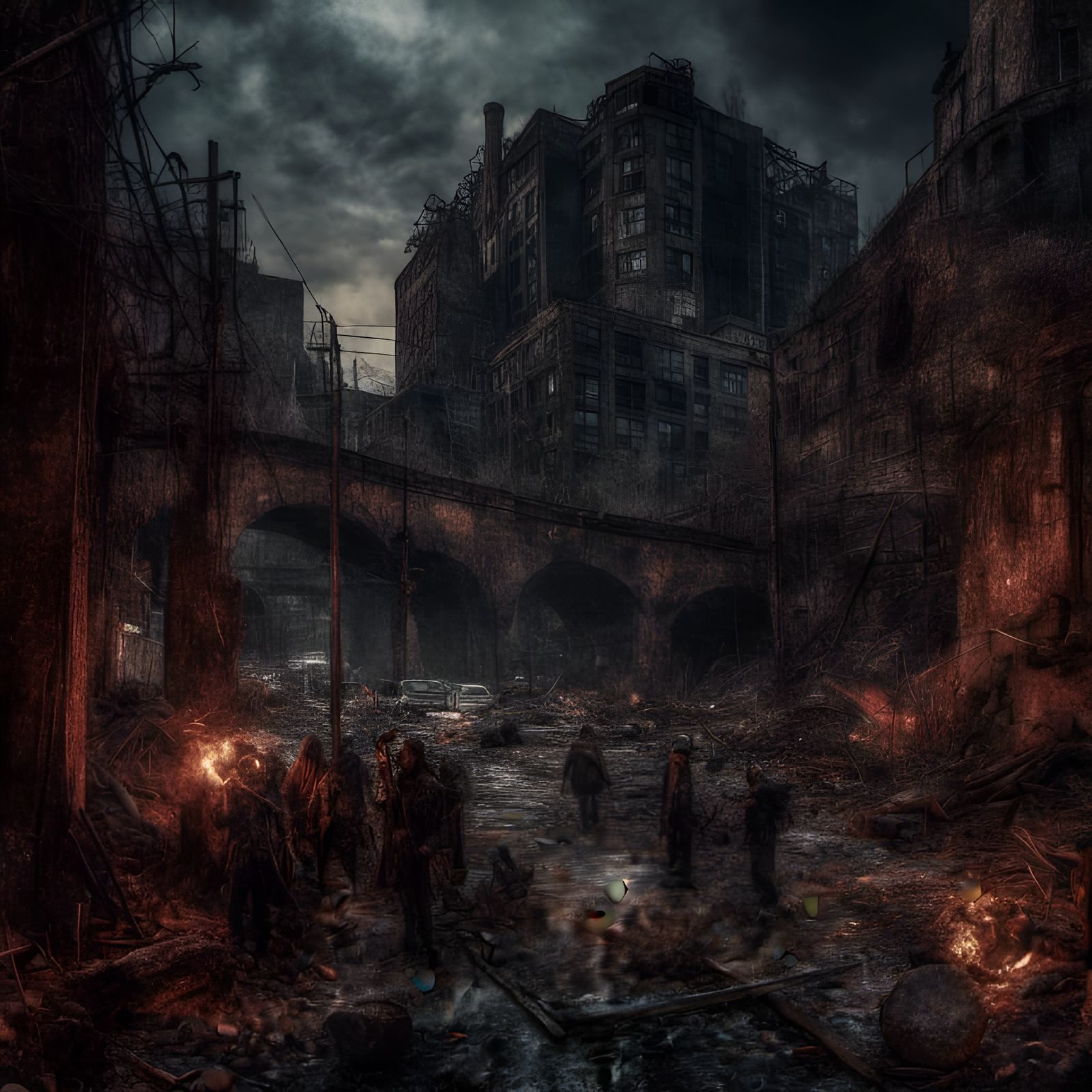 Serial Killer Black Metal Band in Detailed Matte Painting