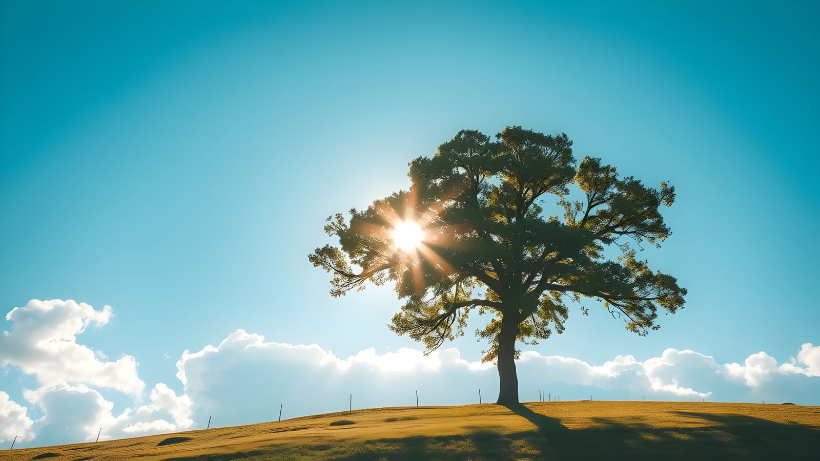 Morning Tree of Hope Illuminated by Sunshine