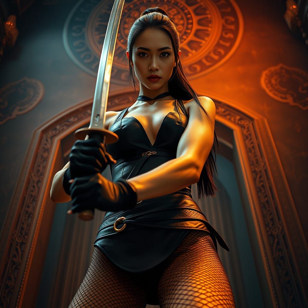 Strong Filipina Warrior Goddess in Mystic Temple