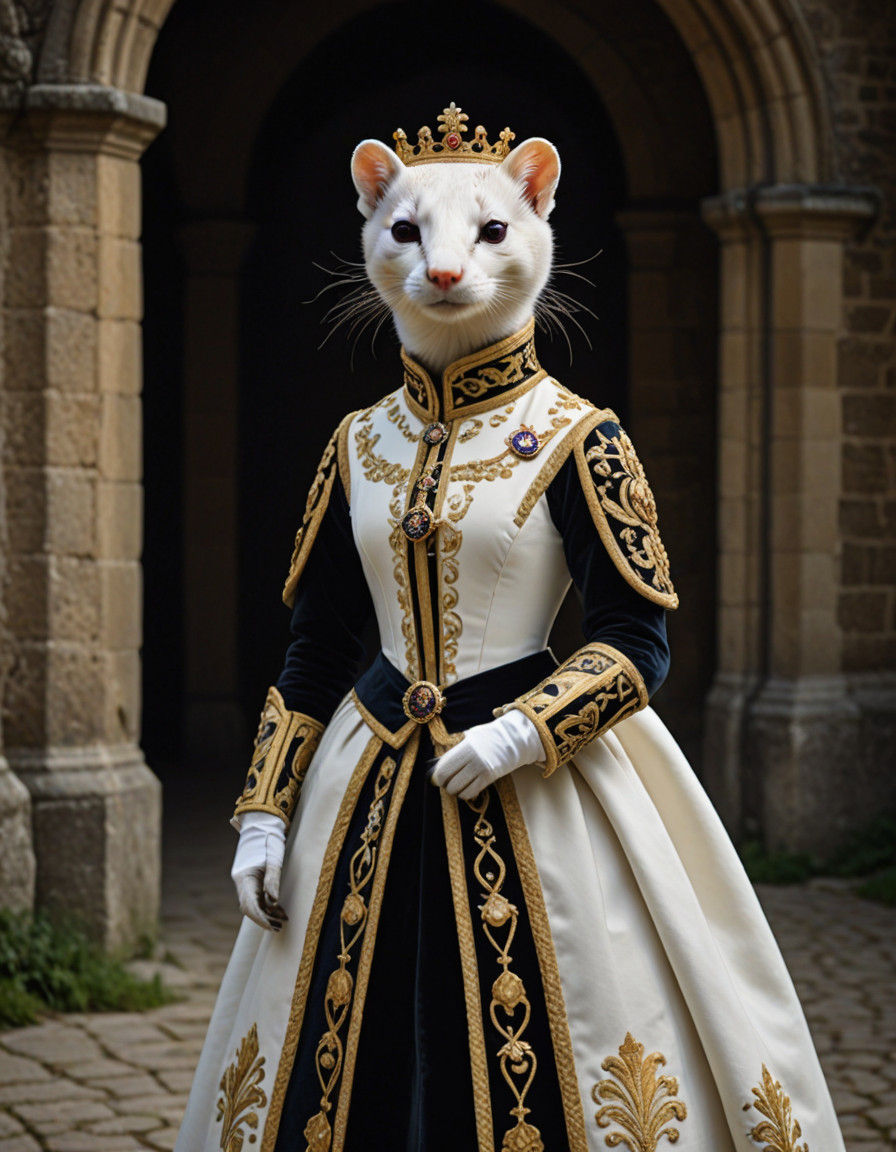 An Enigmatic Brittany Duchess Embodied as a Majestic White S...