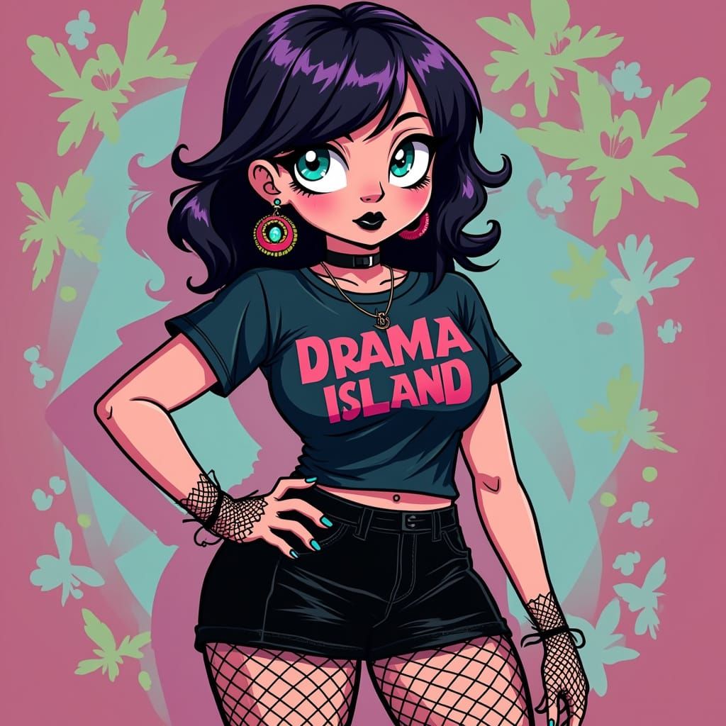 Girl in Edgy Anime-Inspired Fashion