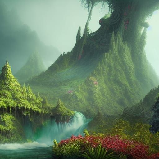 Giant Aggressive Plant in Detailed Matte Painting