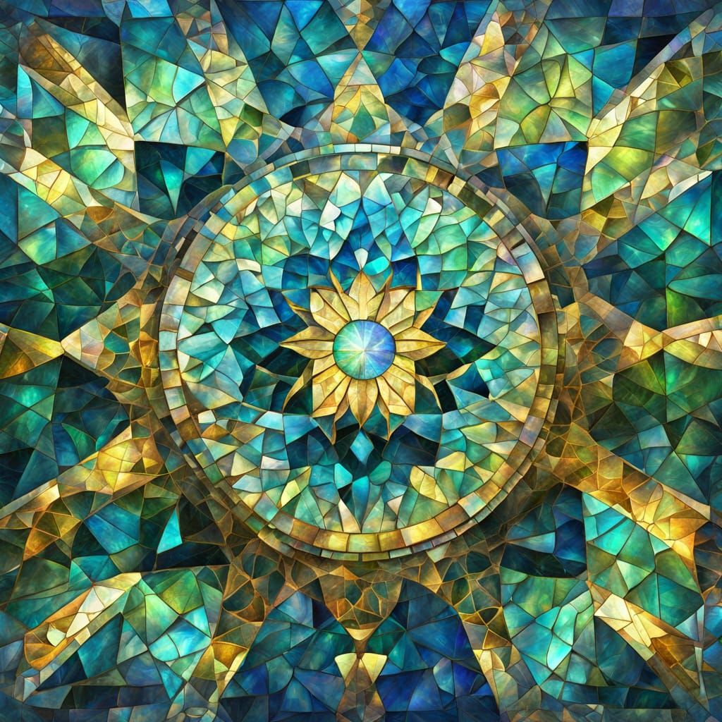 Iridescent Labradorite Cathedral in Oil Painting Style