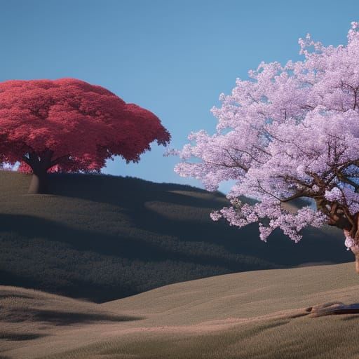 Detailed Japanese Blossom Tree Fantasy Concept Art