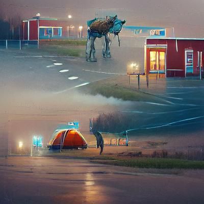 Bleak Sci-Fi Landscape in Digital Art Style