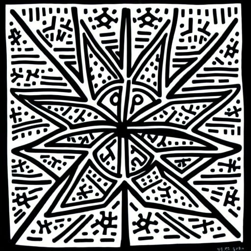 Snowflake in Keith Haring Pop Art Style