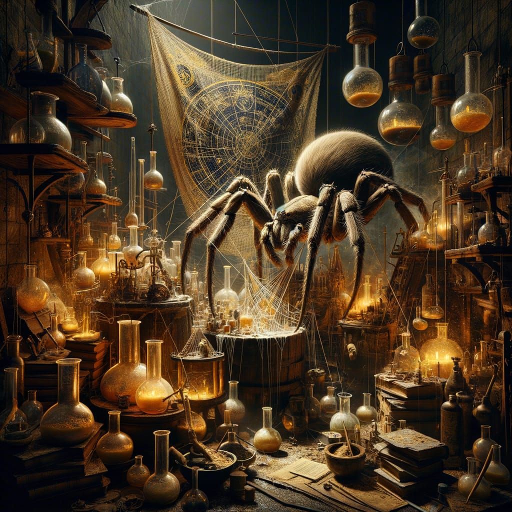 Alchemist's Lab: Spider Weaves Celestial Map of Moonlight