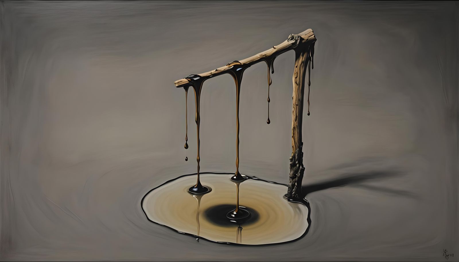 Surrealist Rendering of 'The Stick and the Well'