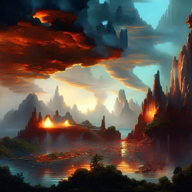 Surreal Glowing Landscape