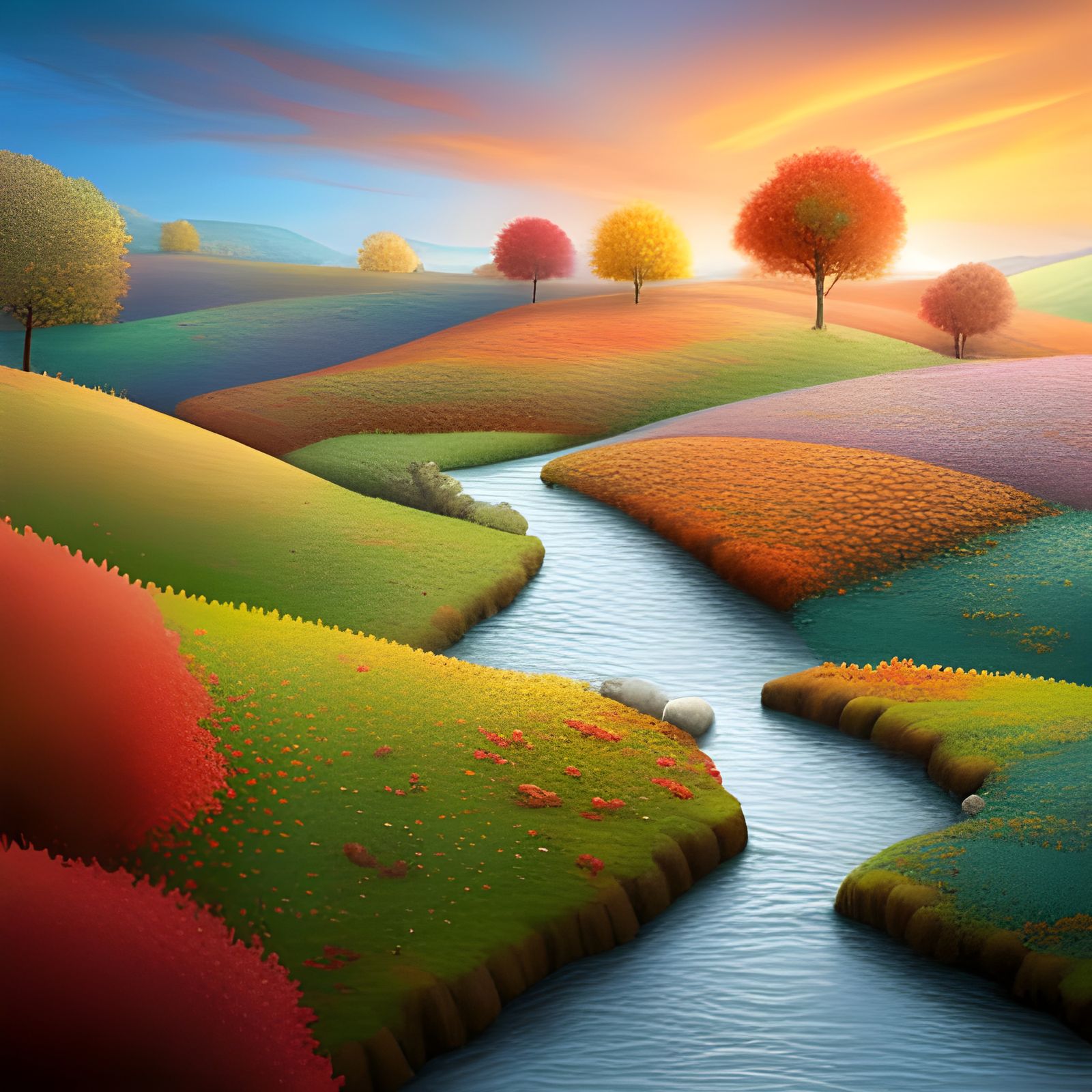 Fractured Landscape: Autumn to Winter Transition