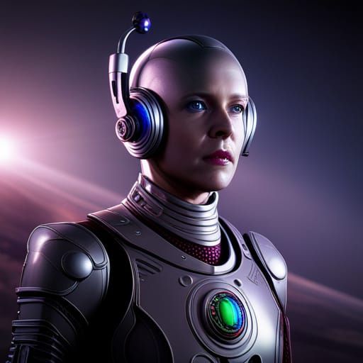 Borg Bicentennial Man Mashup: Detailed Fantasy Concept Art