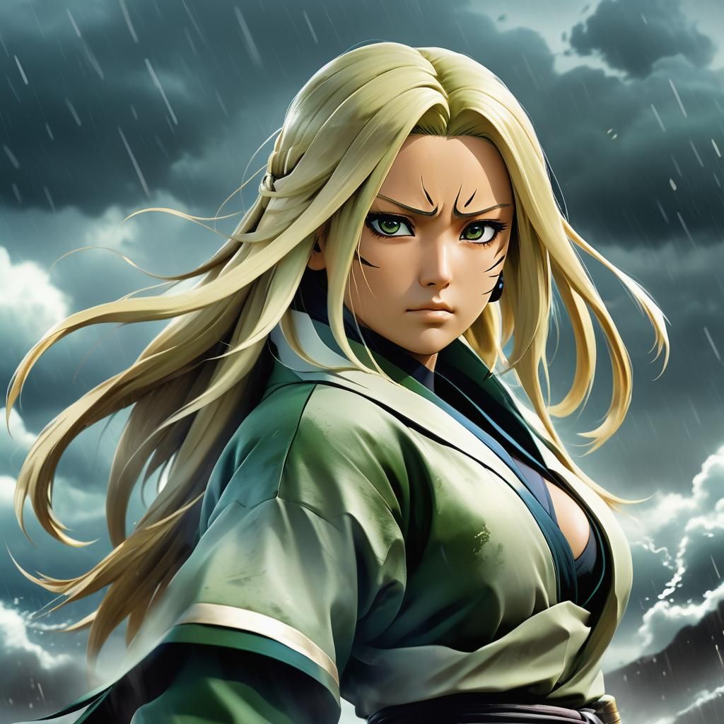 Tsunade in Storm: A Cinematic Ninja Portrait