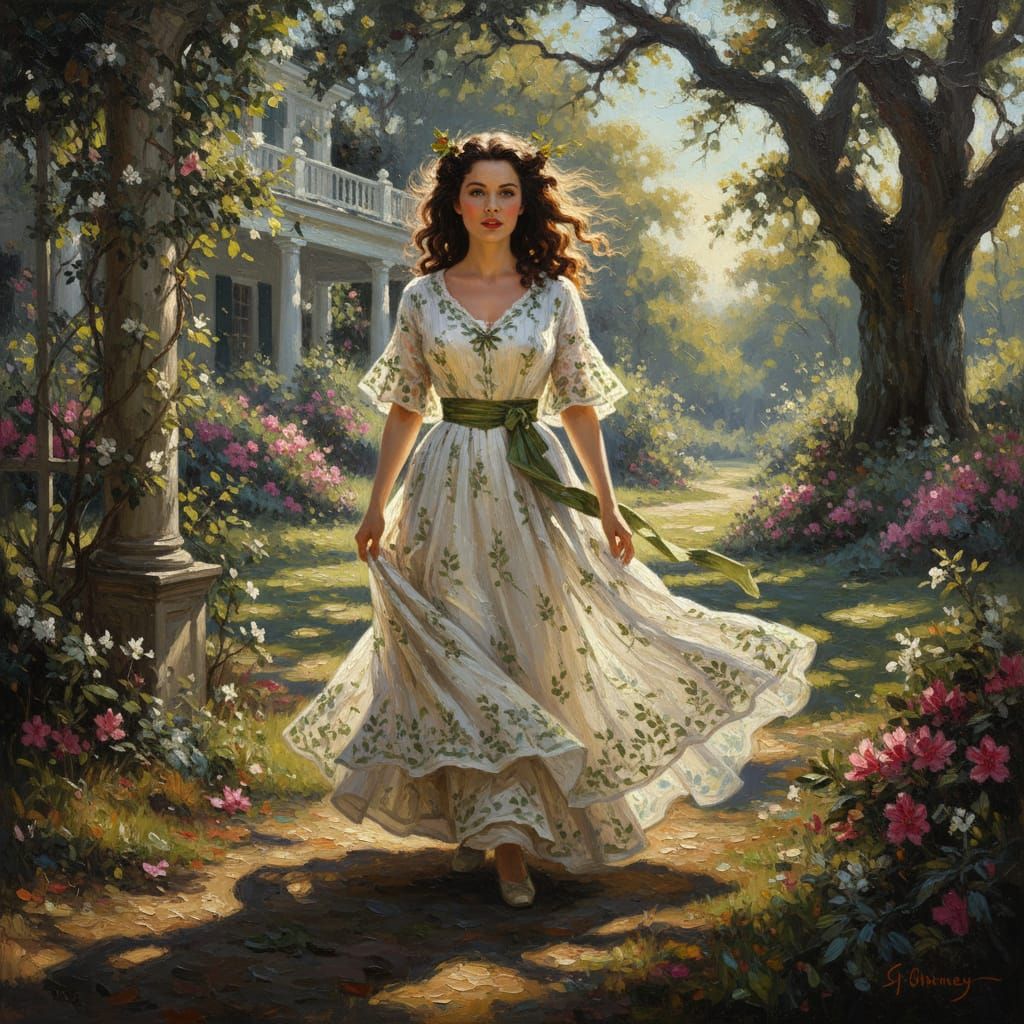 Vivian Leigh as Scarlett O'Hara in Tara Gardens