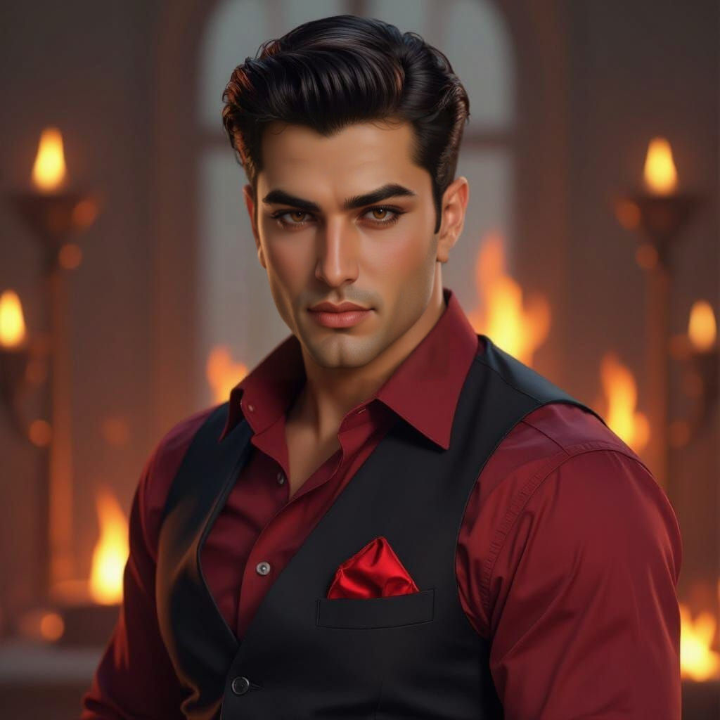 Handsome Persian Man Portrait in 1940s Style