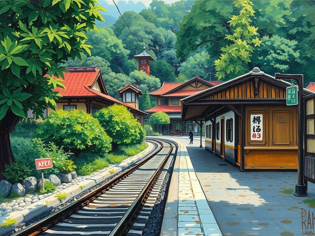 Train station in small Japan village