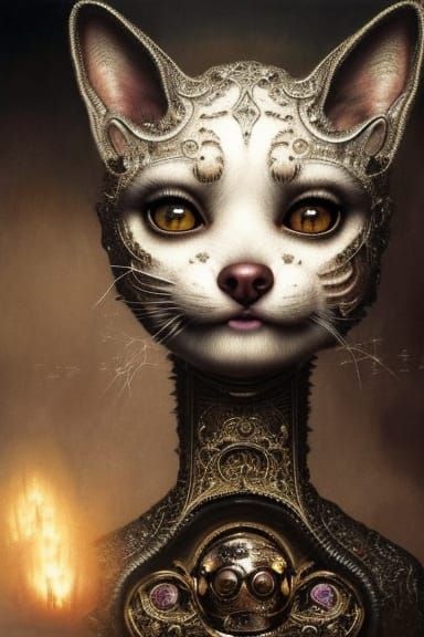 Ornate Dark Fantasy Dog in 8K Resolution